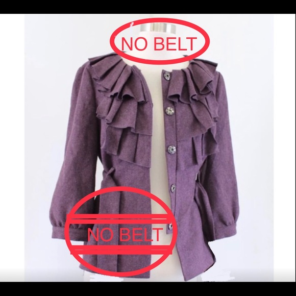 Anthropologie Tabitha Foliage Finder Ruffle Jacket plum Anthro size 6 EUC - Picture 2 of 3